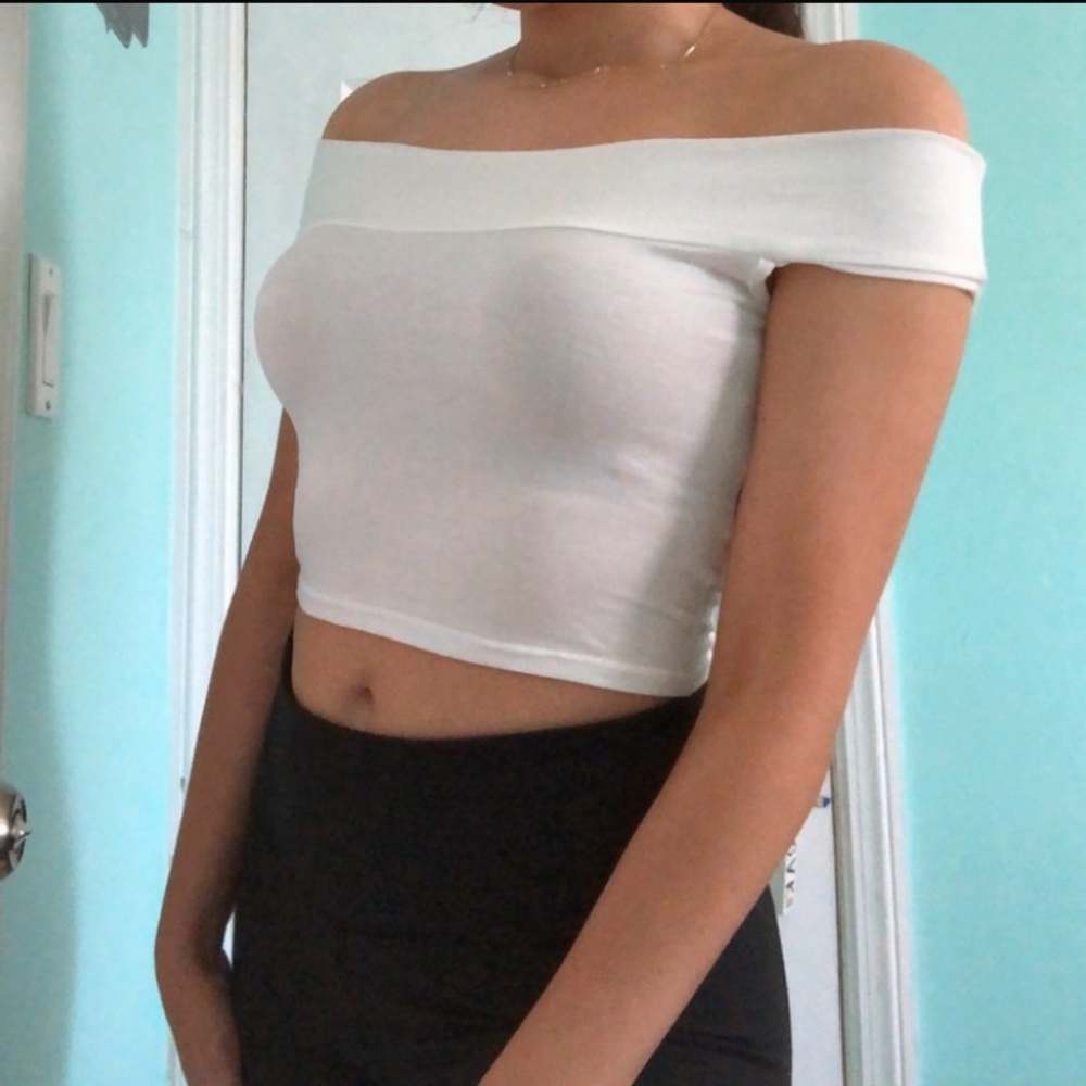 white off the shoulder top